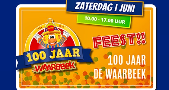 2 tickets voor Feest 100 jaar bij Attractiepark de Waarbeek!